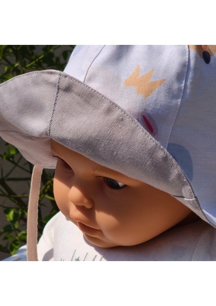 Çift Taraflı Bağlamalı Keten Görünümlü Bebek Bucket Şapka indirimleri