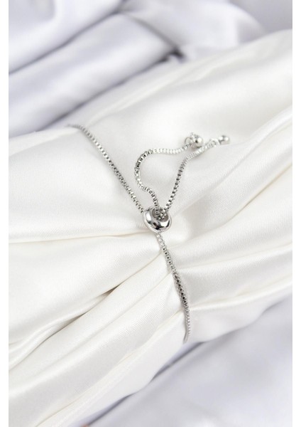 Pirinç Zirkon Taşlı Daire Model Gümüş Renk Asansörlü Kadın Bileklik - PRT3500EB08472 fiyatları