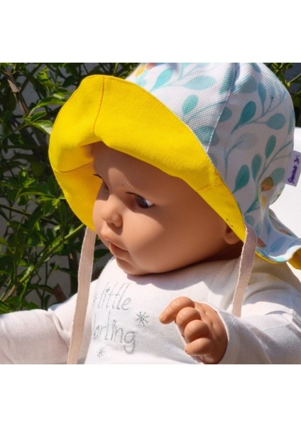 Çift Taraflı Bağlamalı Keten Görünümlü Bebek Bucket Şapka fırsatları