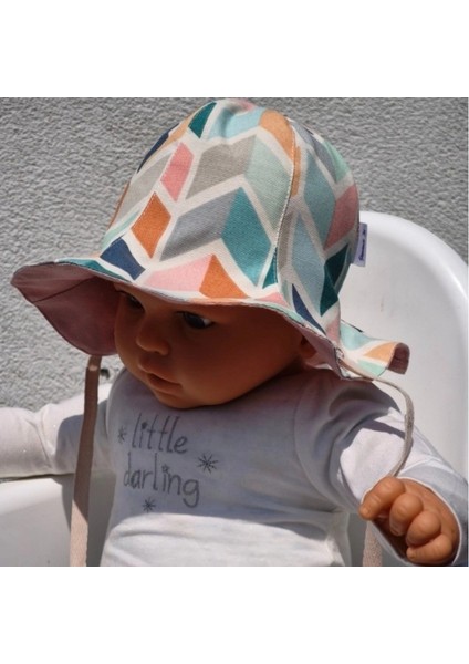 Çift Taraflı Bağlamalı Keten Görünümlü Bebek Bucket Şapka fırsatları