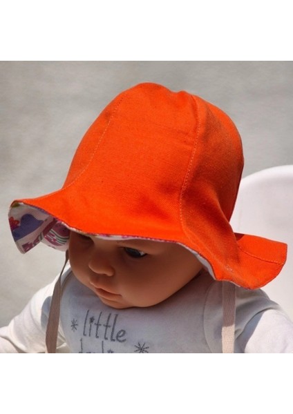 Çift Taraflı Bağlamalı Keten Görünümlü Bebek Bucket Şapka fırsatları