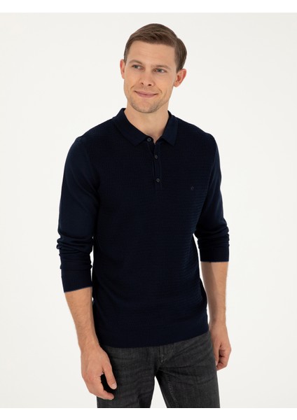 Erkek Lacivert Regular Fit Kazak 50279605-VR033