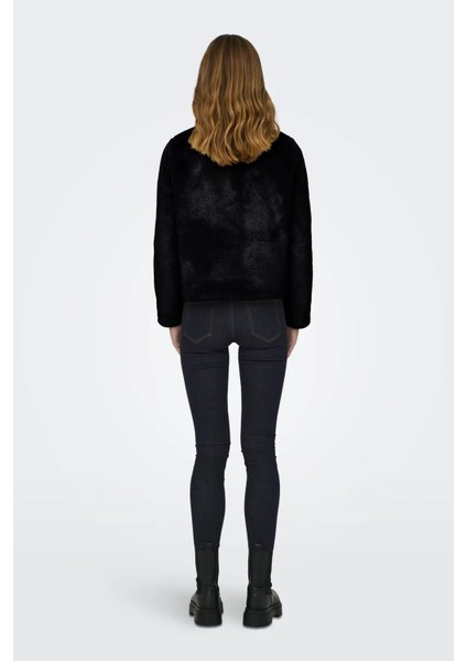 Kadın Onlnewvıda Dik Yaka Kürk Mont 15295423 Siyah fiyatları