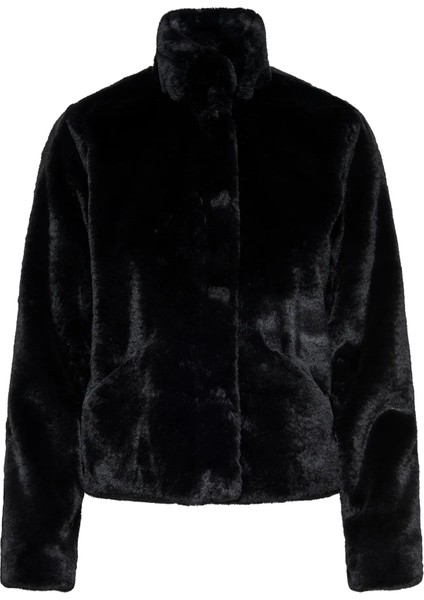 Kadın Onlnewvıda Dik Yaka Kürk Mont 15295423 Siyah modelleri