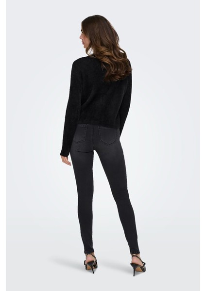 Kadın Onlpetra Inci Düğmeli Bisiklet Yaka Örgü Hırka 15350655 Siyah indirimleri