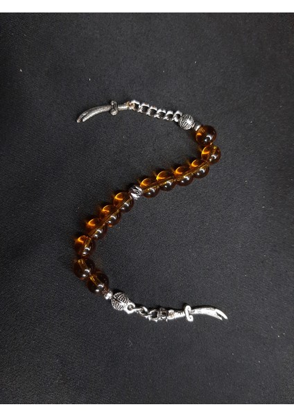 Mryart Kahve Rengi Cam Boncuk Zaza Tesbih