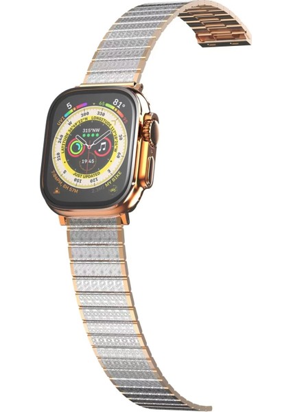 Apple Watch 38MM Made Metal Kordon - Gümüş-Rose GOLD-(5796) - AYS1576-4676