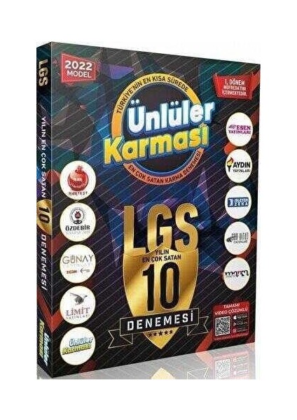 8. Sınıf 2025 LGS 1. Dönem Tüm Dersler 10'lu Deneme Seti – Tamamı Video Çözümlü Sınav Hazırlık
