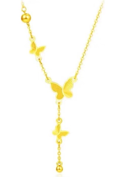 Kız Arkadaşa Kelebek Püsküllü Kolye (Yurt Dışından)