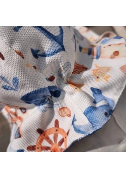 Çift Taraflı Bağlamalı Keten Görünümlü Bebek Bucket Şapka modelleri