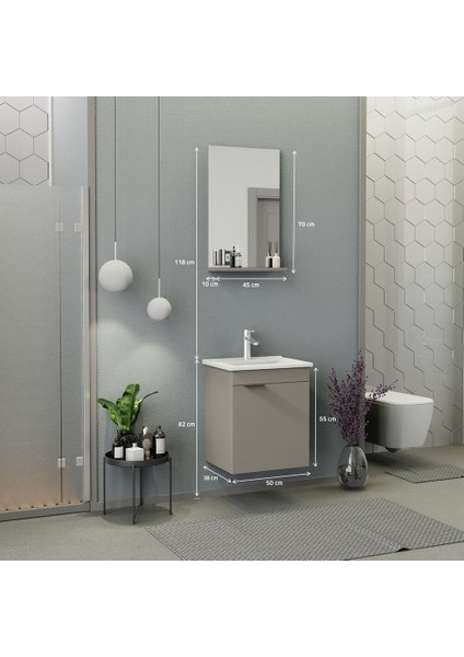 Arya Slım 50 cm Banyo Dolabı Latte fiyatları