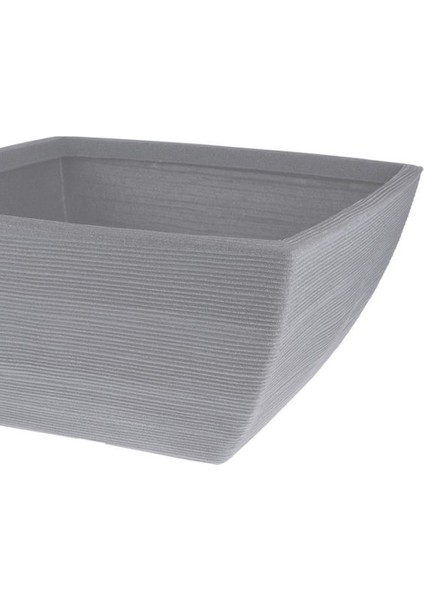 Yivli Gri Plastik Kare Saksı G 52 cm D 52 cm Y 25 cm fırsatları