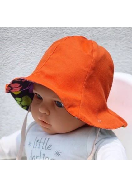 Çift Taraflı Bağlamalı Keten Görünümlü Bebek Bucket Şapka indirimleri