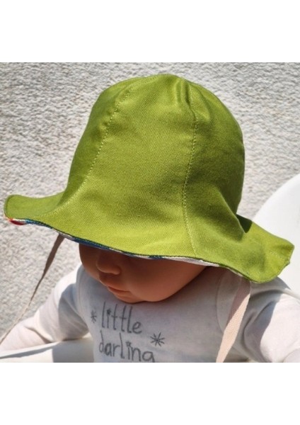 Çift Taraflı Bağlamalı Keten Görünümlü Bebek Bucket Şapka fırsatları