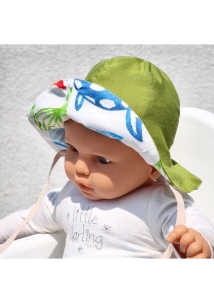Çift Taraflı Bağlamalı Keten Görünümlü Bebek Bucket Şapka indirimleri
