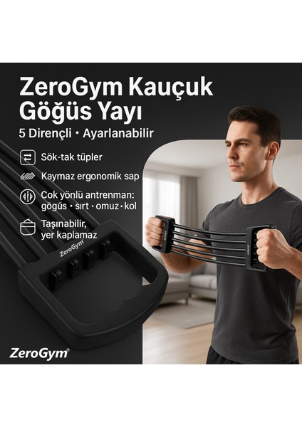 Kauçuk Göğüs Yayı, 5 Dirençlli Ayarlanabilir, Spor Aleti, Egzersiz Aleti modelleri