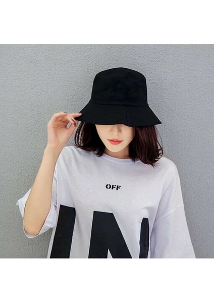 Siyah Bucket Balıkçı Şapka