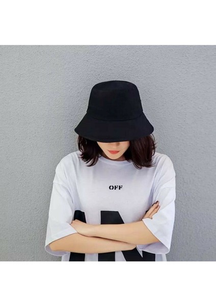 Siyah Bucket Balıkçı Şapka