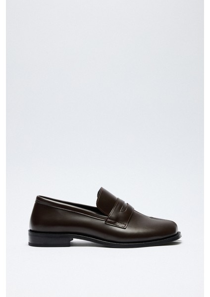 Loafer 2508 - Parmak Arası Klasik Loafer Acı Kahve Kadın Loafer