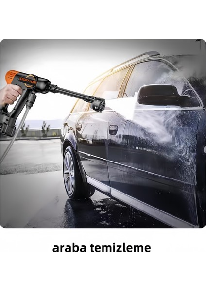 Çift Akülü Şarjlı Yüksek Basınçlı Oto Araba Bahçe Yıkama Sulama ve Temizleme Tabancası Makinesi fırsatları