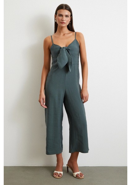 Fiyonklu Askılı Tulum Yeşil modelleri