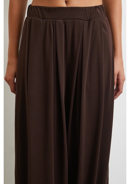 Paça Detaylı Şalvar Pantolon Kahve indirimleri