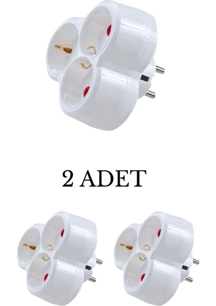 7713000 Üçlü Topraklı Fiş Priz - 2’li Paket