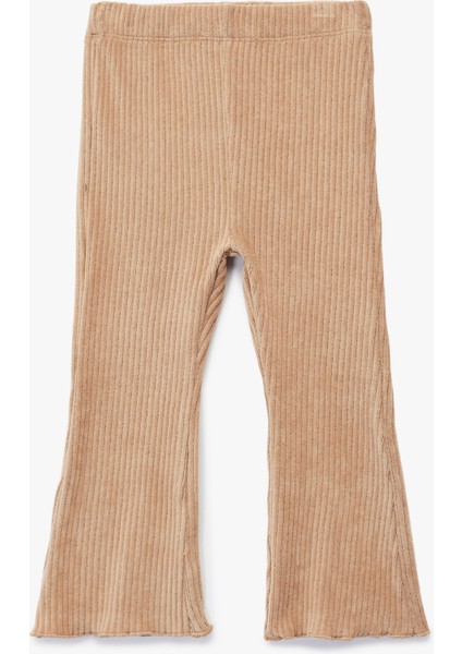 Beli Lastikli Basic Ispanyol Paça Kadife Tayt