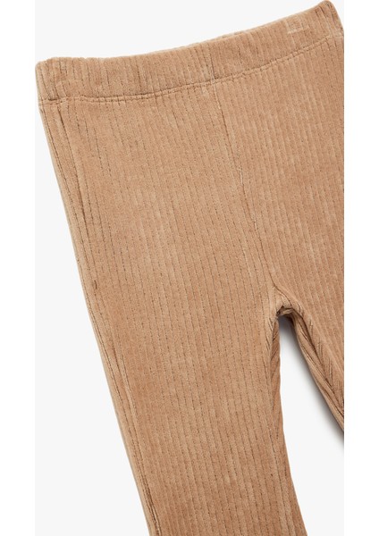 Beli Lastikli Basic Ispanyol Paça Kadife Tayt modelleri