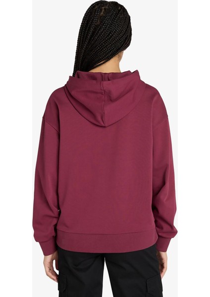 Stack Logo Loop Back Kadın Bordo Sweatshirt.- fiyatları