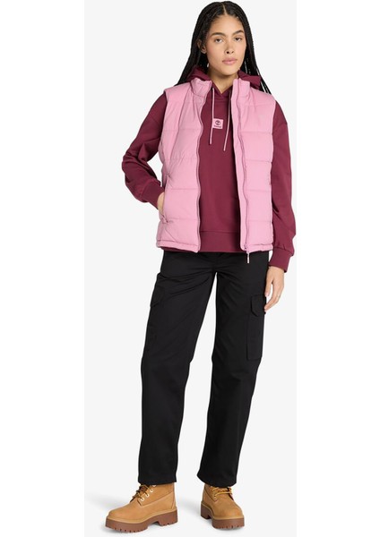 Stack Logo Loop Back Kadın Bordo Sweatshirt.- modelleri