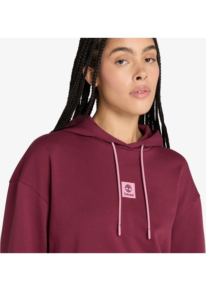 Stack Logo Loop Back Kadın Bordo Sweatshirt.- indirimleri