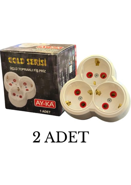 7713000 Üçlü Topraklı Fiş Priz - 2’li Paket fiyatları