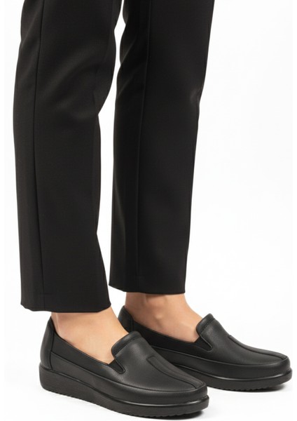 Siyah Cilt Anatomic Taban Hafif Kadın Günlük Ayakkabı 293117 Z modelleri