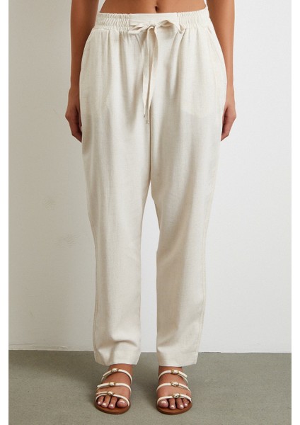 Beli Lastikli Klasik Pantolon Bej modelleri