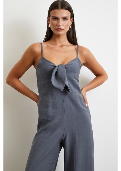 Fiyonklu Askılı Tulum Gri modelleri