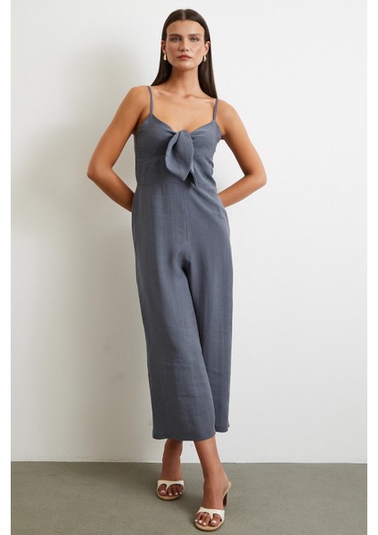 Fiyonklu Askılı Tulum Gri fırsatları