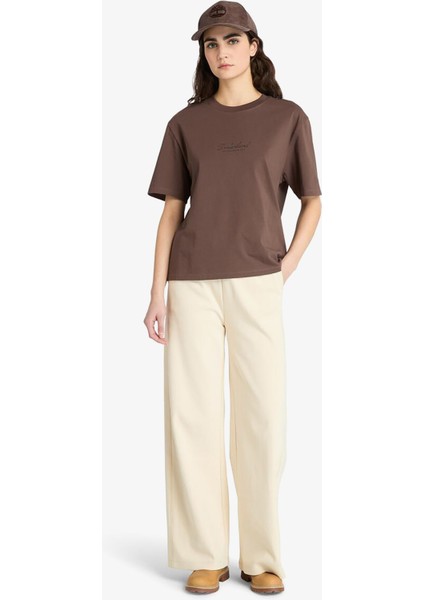 Lush Comfort Short-Sleeve Kadın Kahverengi T-Shirt.- modelleri