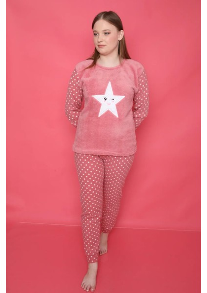 Kadın Peluş Pijama Takımı Ikili Takım