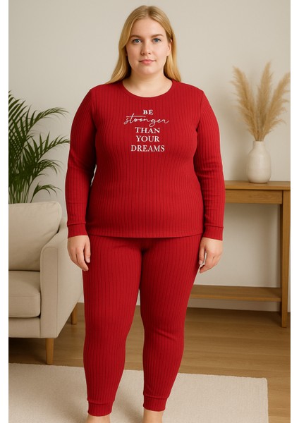 Kadın Kırmızı Büyük Beden Pijama Takımı fiyatları