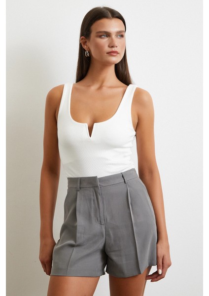 Piliseli Cepli Şort Gri modelleri