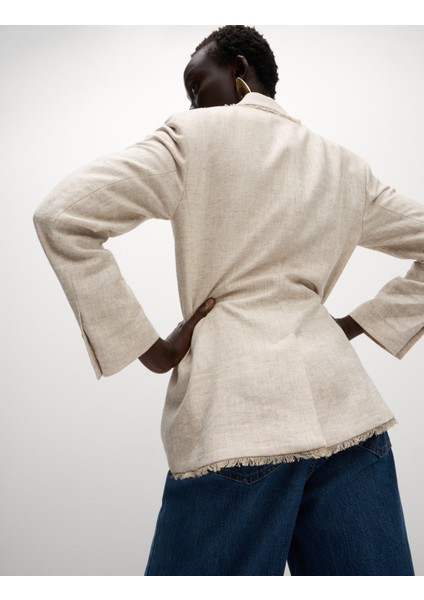 Keten Karışımlı Blazer Ceket