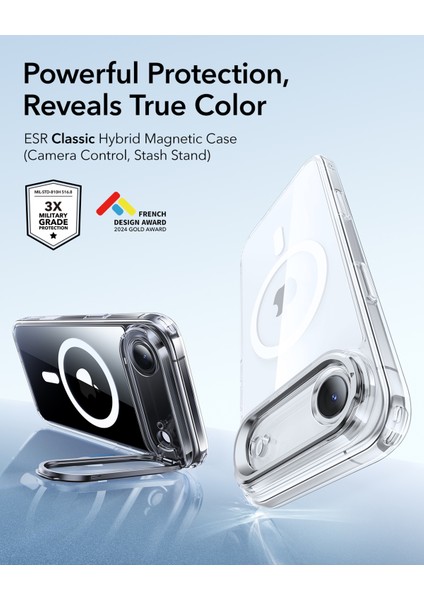 Apple iPhone 17 Air Classic Hybrid Magsafe Standlı Kılıf -Kamera Kontrol Buton
