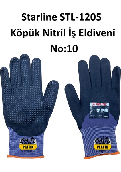 STL-1205 Köpük Nitril Iş Eldiveni No:10