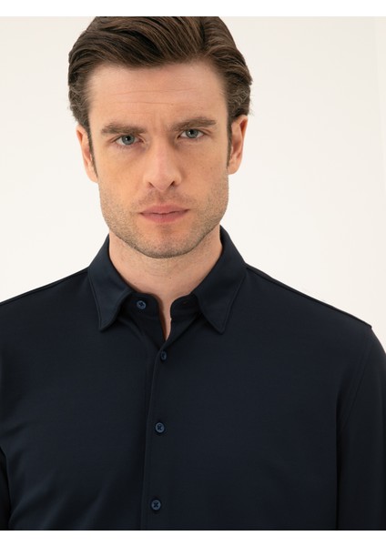 Erkek Lacivert Slim Fit Gömlek 50286260-VR033 fiyatları