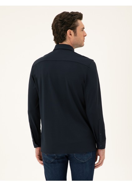 Erkek Lacivert Slim Fit Gömlek 50286260-VR033 indirimleri