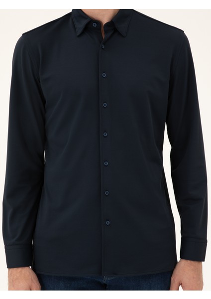 Erkek Lacivert Slim Fit Gömlek 50286260-VR033