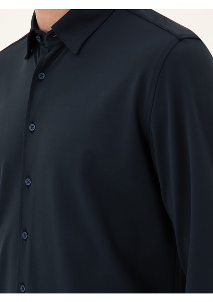 Erkek Lacivert Slim Fit Gömlek 50286260-VR033
