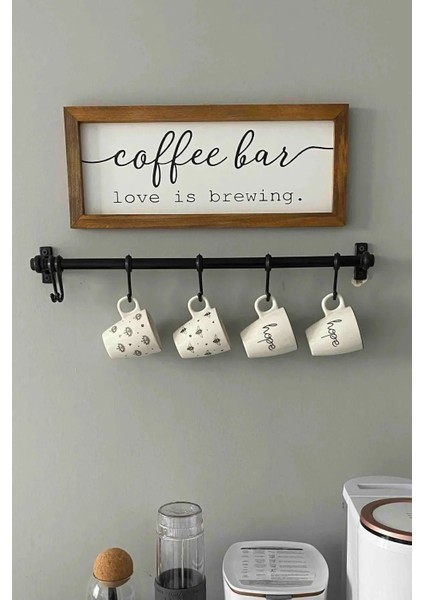 Duvara Monte 6 Kancalı Çok Amaçlı Dekor Askısı Siyah