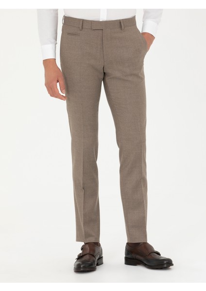 Erkek Camel Slim Fit Yün Karışımlı Kumaş Pantolon 50270151-VR015 fiyatları
